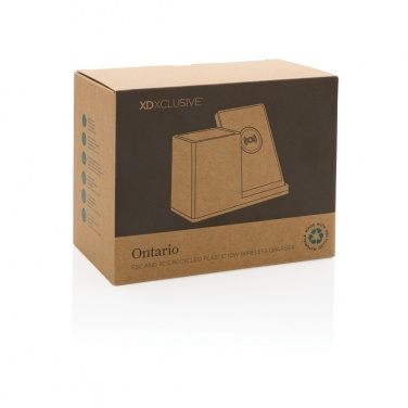 Logotrade Logogeschenke das Foto: Ontario 10W Wireless Charger aus Bambus und RCS Kunststoff