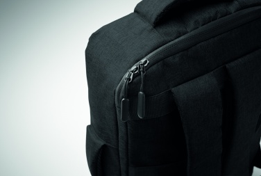 Logotrade Werbeartikel das Foto: Ein sicherer 15-Zoll-Laptop-Rucksack aus 300D RPET mit einer 210D RPET-Fütterung und individuell anpassbarem Druck