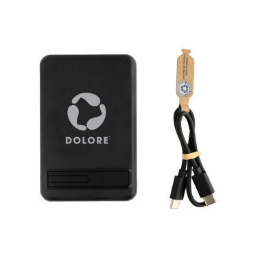 Logotrade Firmengeschenke das Foto: Zen 5000mAh 5W magnetische Bambus-Powerbank aus RCS rPlastik
