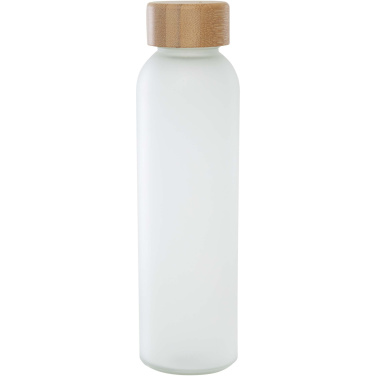Logotrade Geschäftsgeschenke das Foto: Lume 500 ml Flasche aus mattiertem Kalknatronglas mit Bambusdeckel