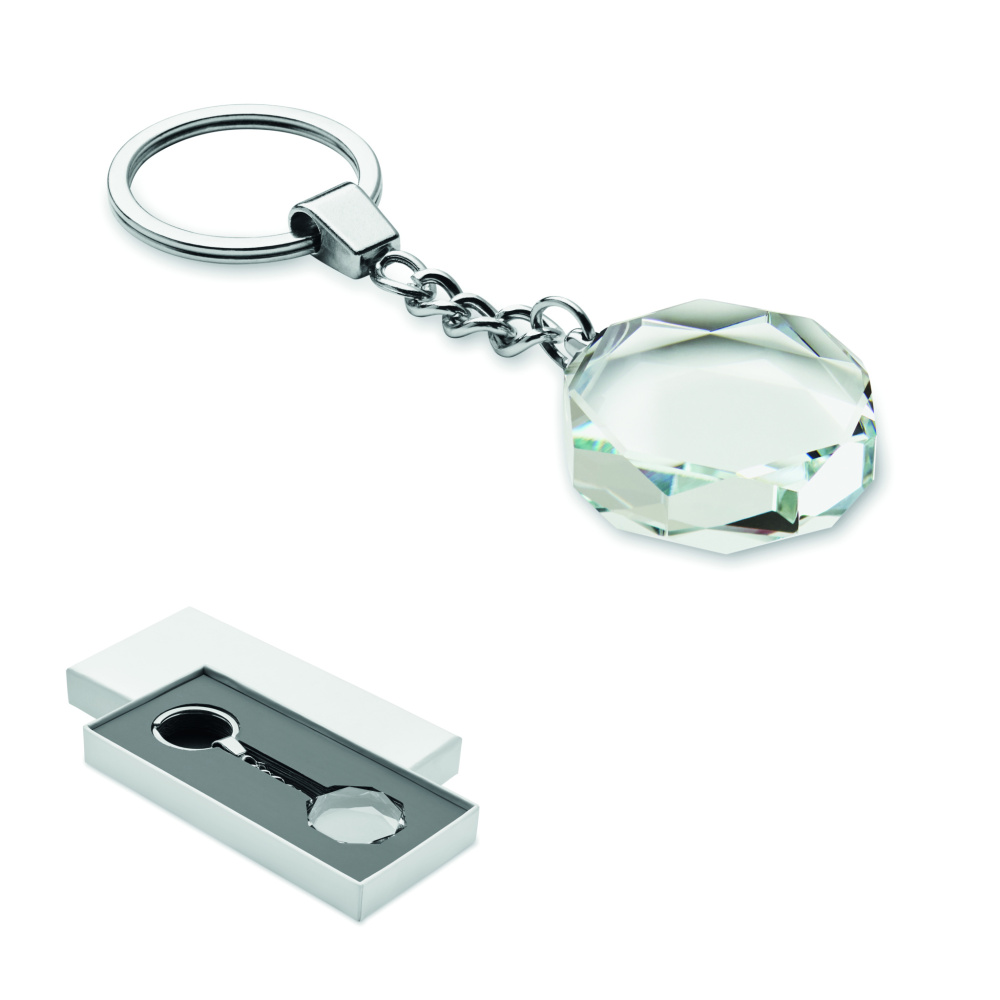 Logotrade werbemittel das Foto: Schlüsselanhänger Glas rund