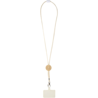 Logotrade Firmengeschenke das Foto: Adhab Smartphone Lanyard mit Bambusdetails