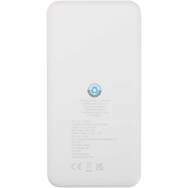 Logotrade Werbeartikel das Foto: Intan 10 W 10.000 mAh Powerbank aus recyceltem Kunststoff
