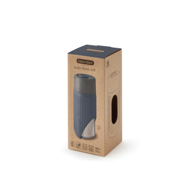 Logotrade Geschäftsgeschenke das Foto: Black+Blum Glas-Reisebecher 340ml