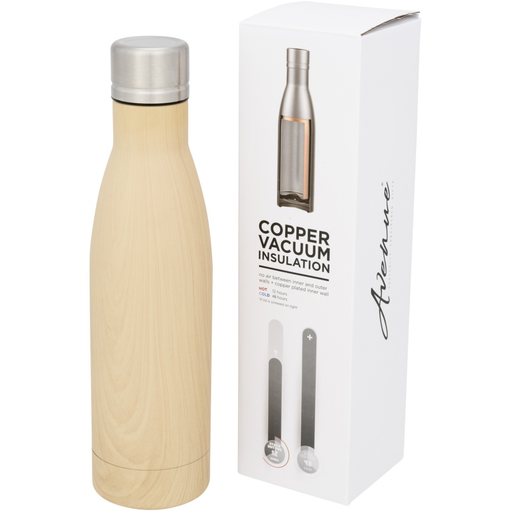 Logotrade promotional merchandise photo of: Vasa 500 ml wood-look copper vacuum insulated bottle