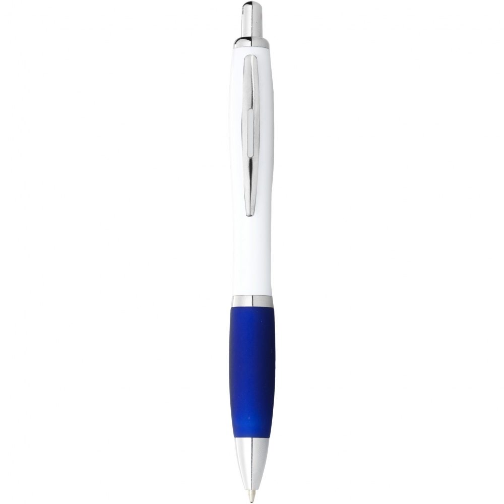 Logo trade promotional product photo of: Nash ballpoint pen white barrel and coloured grip