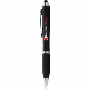 Logotrade advertising product picture of: Nash coloured stylus ballpoint pen with black grip