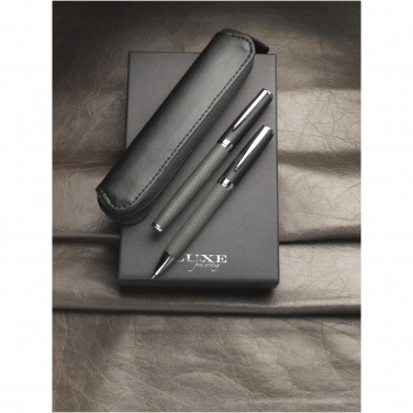 Logotrade corporate gift picture of: Carbon duo pen gift set with pouch