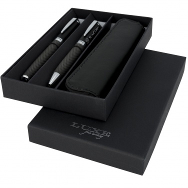 Logotrade promotional product image of: Carbon duo pen gift set with pouch