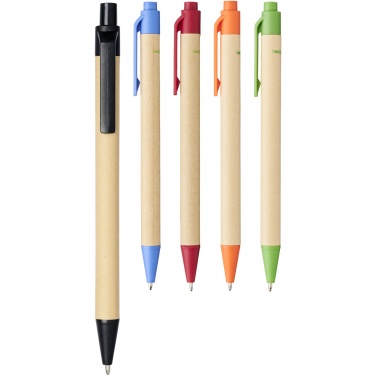 Logo trade promotional merchandise photo of: Berk recycled carton and corn plastic ballpoint pen