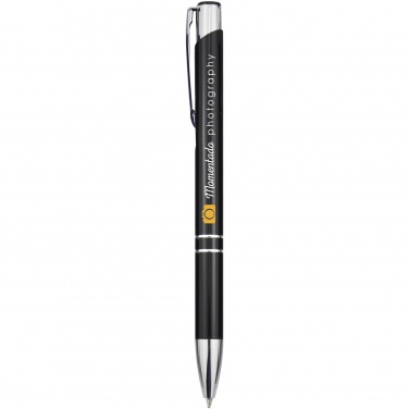 Logo trade promotional merchandise picture of: Moneta aluminium click ballpoint pen (black ink)