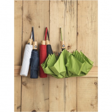 Logo trade promotional giveaways image of: Bo 21" foldable auto open/close recycled PET umbrella