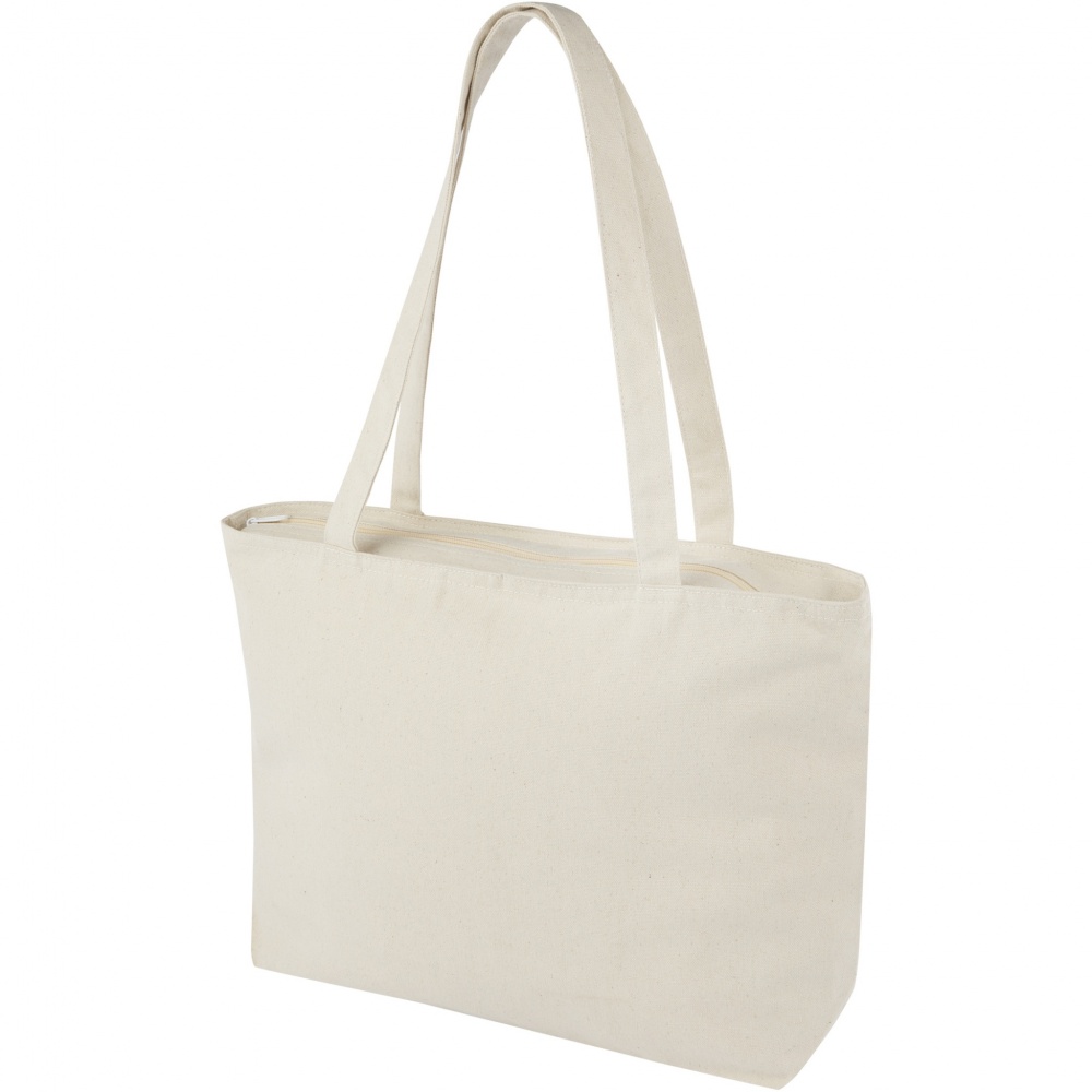 Logotrade promotional gift image of: Ningbo 320 g/m² zippered cotton tote bag 15L