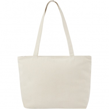 Logo trade business gifts image of: Ningbo 320 g/m² zippered cotton tote bag 15L