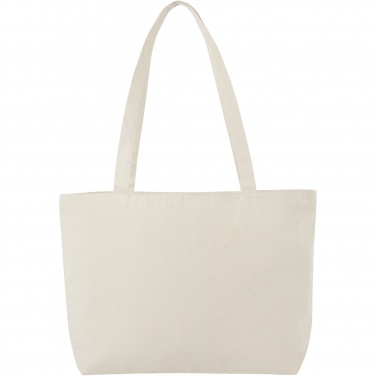 Logo trade promotional products image of: Ningbo 320 g/m² zippered cotton tote bag 15L