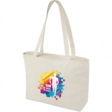 Logo trade promotional giveaways image of: Ningbo 320 g/m² zippered cotton tote bag 15L