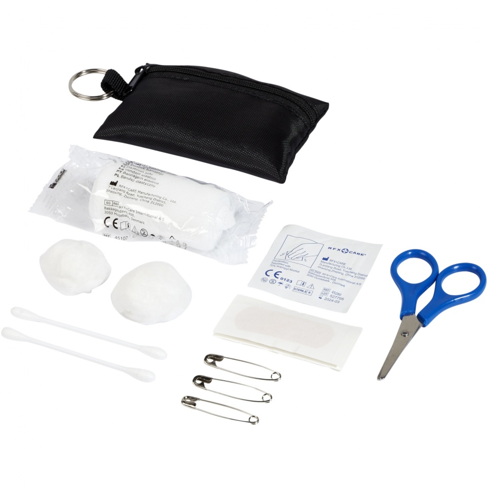 Logo trade promotional products image of: Valdemar 16-piece first aid keyring pouch