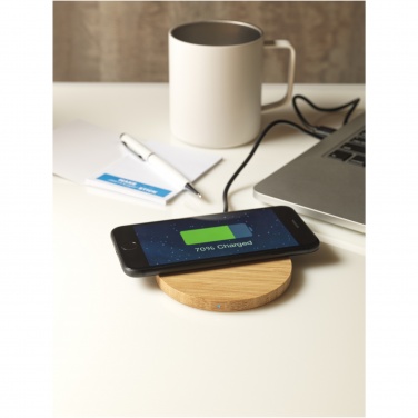 Logo trade promotional merchandise picture of: Essence 5W bamboo wireless charging pad