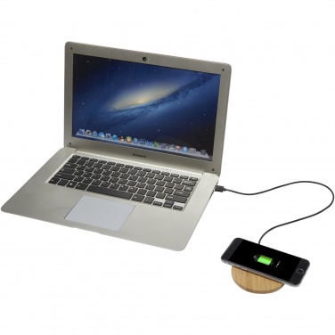 Logotrade promotional giveaway image of: Essence 5W bamboo wireless charging pad