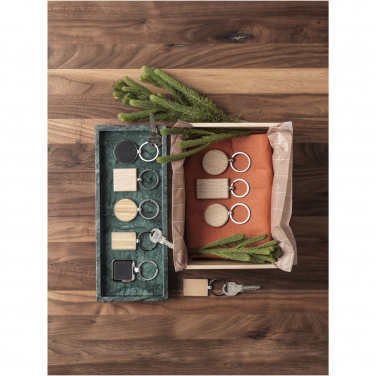 Logo trade advertising product photo of: Neta bamboo rectangular keychain