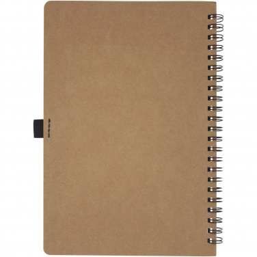 Logo trade promotional items picture of: Cobble A5 wire-o recycled cardboard notebook with stone paper
