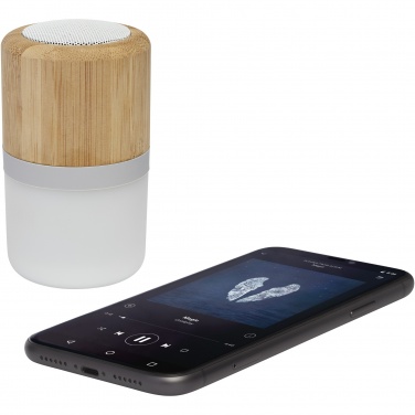 Logo trade promotional giveaways image of: Aurea bamboo Bluetooth® speaker with light 