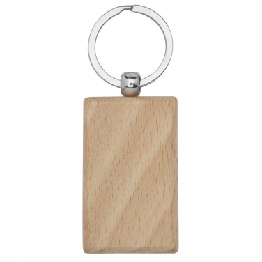 Logo trade advertising products image of: Gian beech wood rectangular keychain