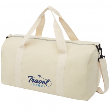 Logo trade promotional items picture of: Pheebs 450 g/m² recycled cotton and polyester duffel bag 24L