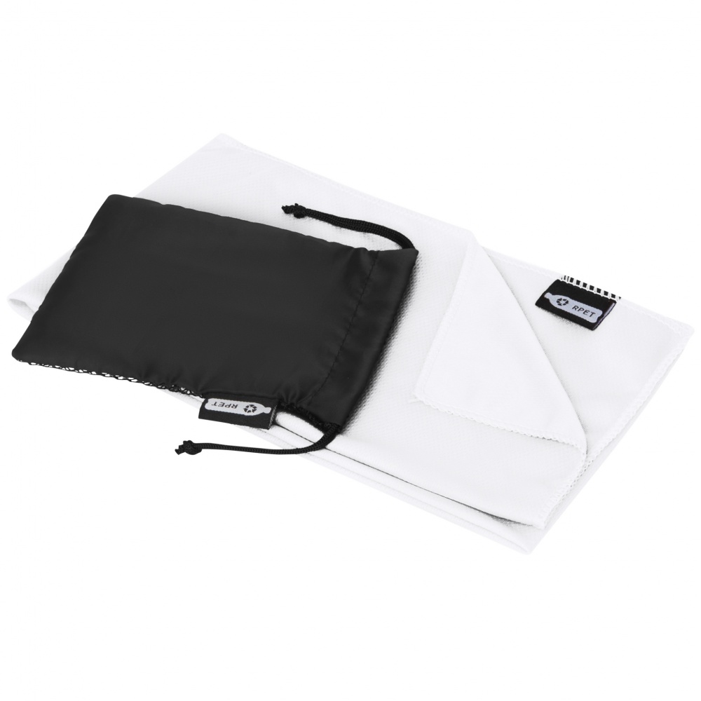 Logo trade promotional giveaway photo of: Raquel cooling towel made from recycled PET 80x30 cm