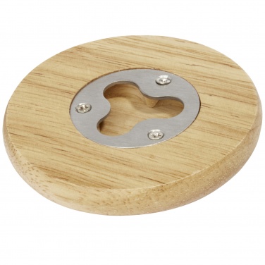 Logo trade advertising product photo of: Scoll wooden coaster with bottle opener