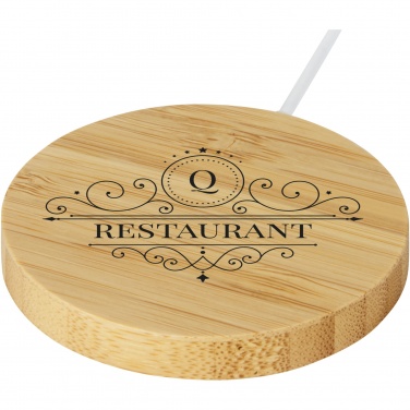 Logo trade business gift photo of: Atra 10W bamboo magnetic wireless charging pad