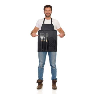 Logo trade promotional products image of: Gril 3-piece BBQ tools set and glove 