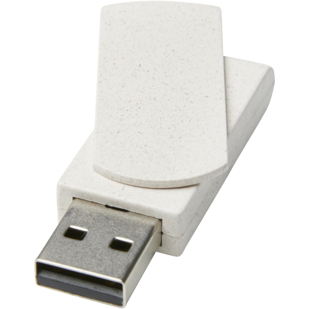 Logo trade advertising products image of: Rotate 4GB wheat straw USB flash drive