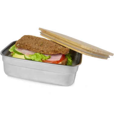 Logo trade promotional giveaway photo of: Tite stainless steel lunch box with bamboo lid