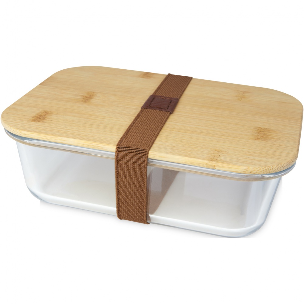 Logo trade promotional gift photo of: Roby glass lunch box with bamboo lid
