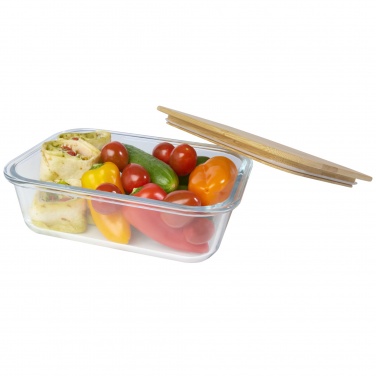 Logo trade promotional gift photo of: Roby glass lunch box with bamboo lid