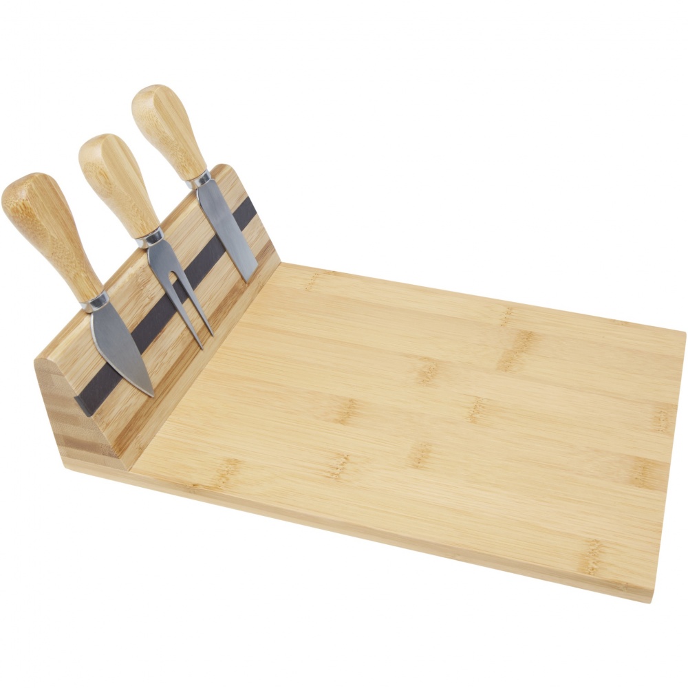Logo trade promotional giveaways picture of: Mancheg bamboo magnetic cheese board and tools