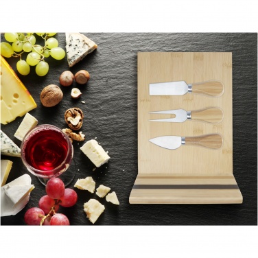 Logotrade business gift image of: Mancheg bamboo magnetic cheese board and tools