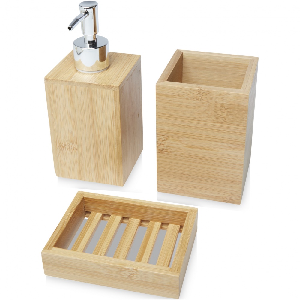 Logotrade promotional product image of: Hedon 3-piece bamboo bathroom set