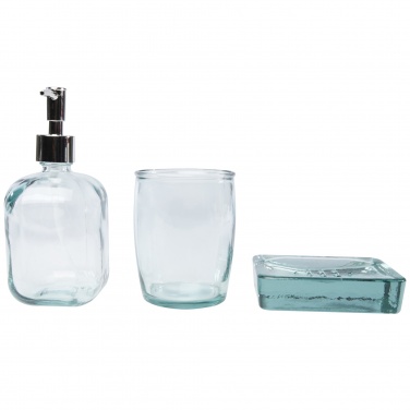 Logo trade promotional product photo of: Jabony 3-piece recycled glass bathroom set