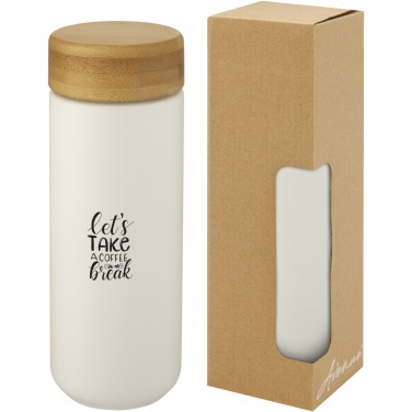Logo trade promotional gifts image of: Lumi 300 ml ceramic tumbler with bamboo lid