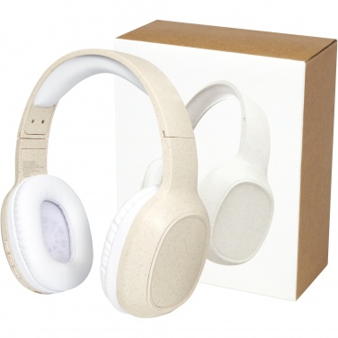 Logo trade promotional gifts image of: Riff wheat straw Bluetooth® headphones with microphone