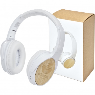 Logotrade promotional giveaway image of: Athos bamboo Bluetooth® headphones with microphone