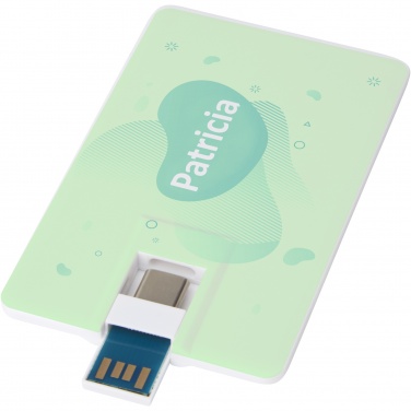 Logo trade corporate gifts image of: Duo slim 64GB USB drive with Type-C and USB-A 3.0