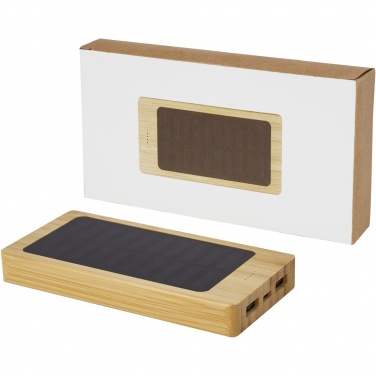 Logo trade promotional items image of: Alata 8000 mAh bamboo solar power bank