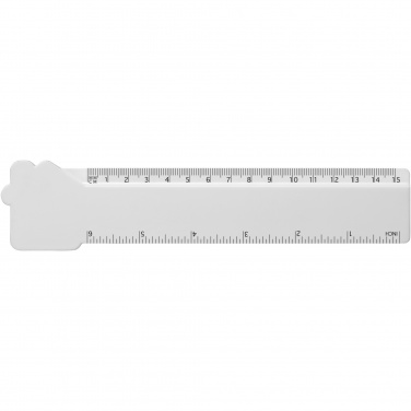 Logo trade promotional items image of: Tait 15 cm house-shaped recycled plastic ruler
