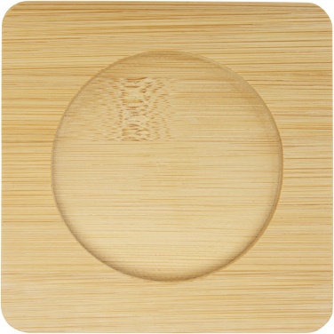 Logotrade promotional gift image of: Manti 2-piece 250 ml double-wall glass cup with bamboo coaster 