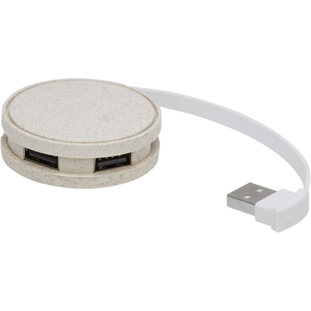 Logo trade promotional item photo of: Kenzu wheat straw USB hub