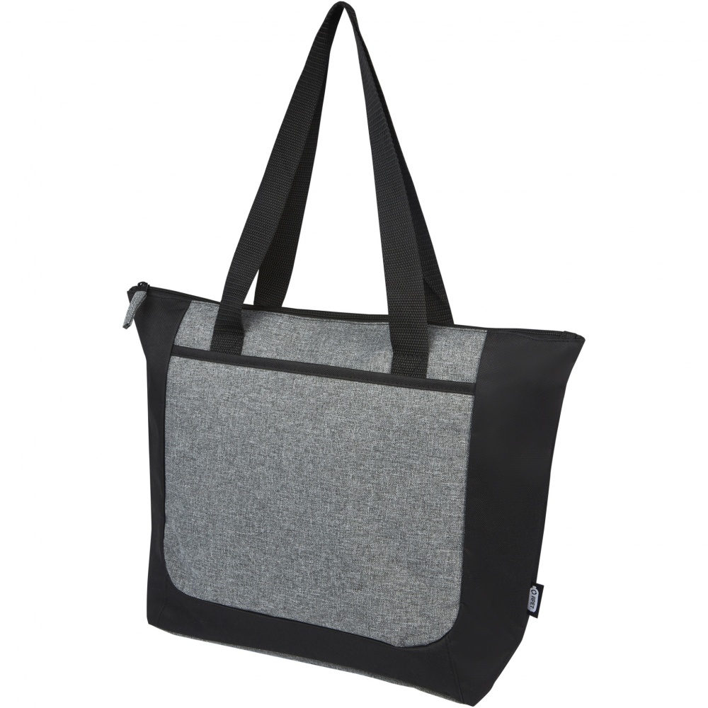 Logo trade business gifts image of: Reclaim GRS recycled two-tone zippered tote bag 15L