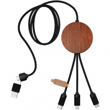 Logotrade promotional merchandise image of: SCX.design C40 5-in-1 rPET light-up logo charging cable and 10W charging pad